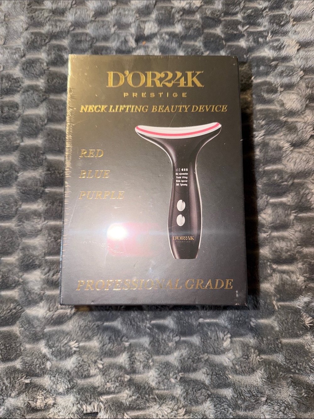 D'OR24K Prestige Neck Lifting Beauty Device — Black with Pink Accent
